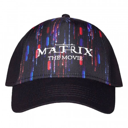 The Matrix Curved Bill Cap Blue and Red Coding
